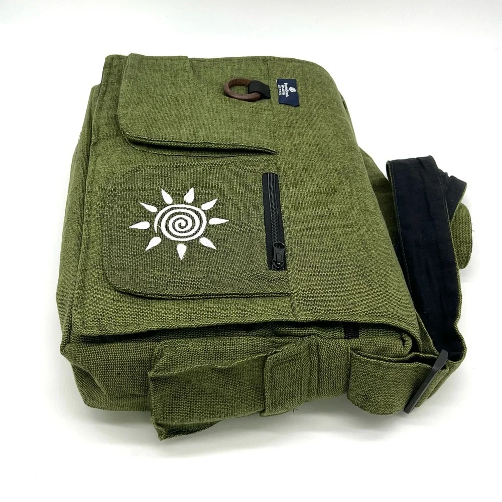 Multi pocket Cotton Laptop Messenger Laptop Bag